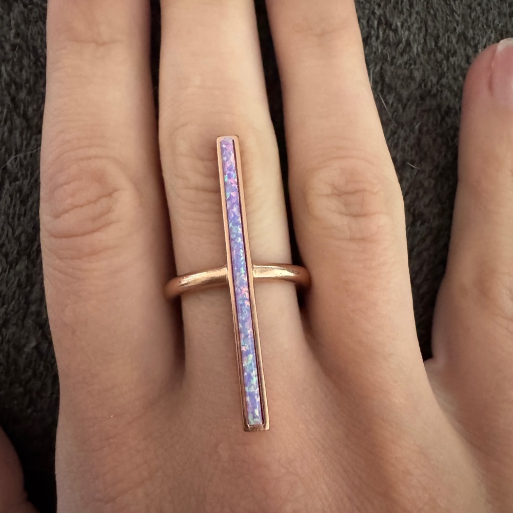 Kendra Scott Rose Gold Ring with Purple Opal - Size 7